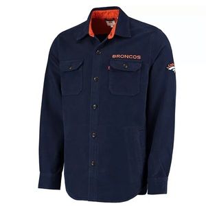 Men's Levi's X NFL Navy Denver Broncos Moleskin Long Sleeve Overshirt Shacket